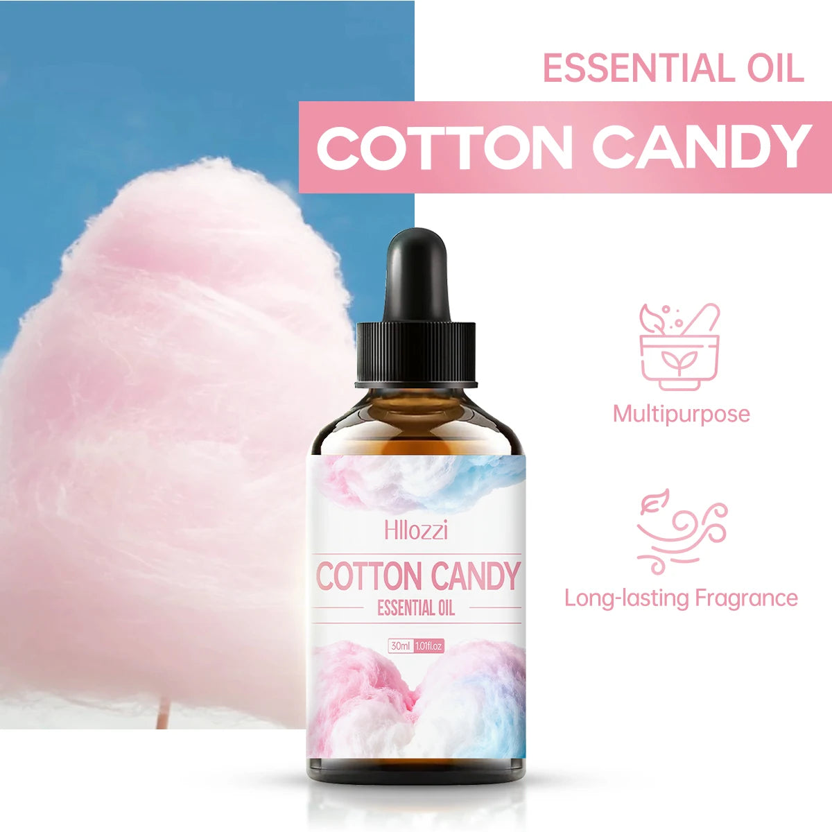 Cottcn Candy essential oil, with a sweet and pleasant aroma, provides long-lasting hydration, moisturizes without being sticky Zpaxo