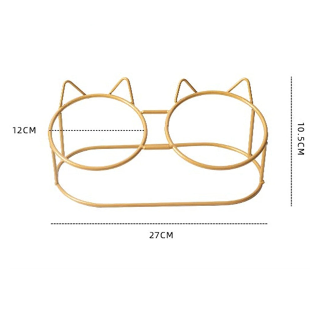 Retro Cat Bowls Raised Stand, Double Elevated Feeding Bowls Holder for Pet Ceramic Bowl Dog Cat Food Feeding Bowls Stand Zpaxo