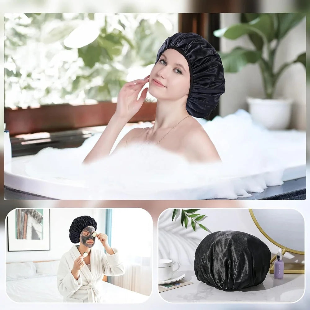 Reusable Shower Cap Dry Hair Function Suitable Women Microfiber Towel Zpaxo