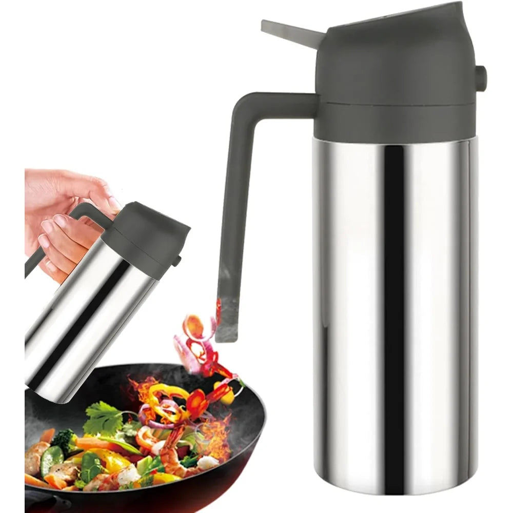 Two-in-one Oil Dispenser Stainless Steel Spray Bottle Can Be Refilled Zpaxo