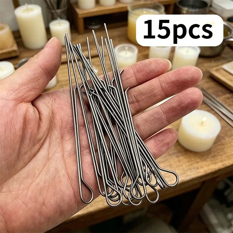 15-Pack Stainless Steel Candle Wick Holders & Centering Clips Candle Making Tool Zpaxo 15PCS