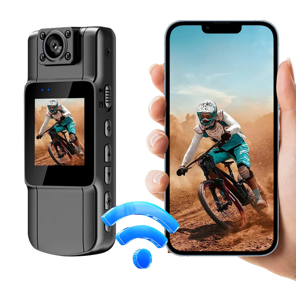 Ultra HD 4K Mini Camera Bodycam 180° Adjustable Sports DV Camera Outdoor Law Enforcement Recorder Wifi Hotspot Night Vision Cam Zpaxo