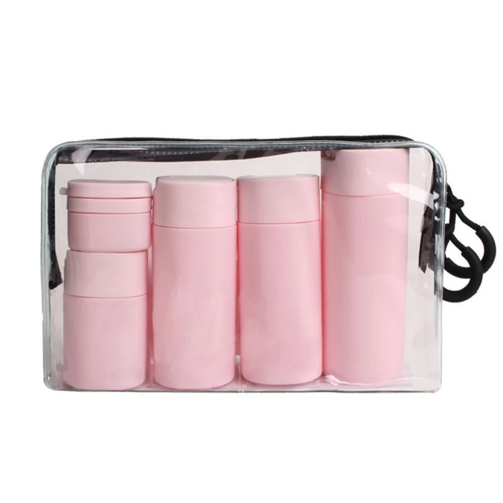 5pcs Travel Cream Dispenser Bottles Set Travel Bottles Toiletry Containers Set, TSA Approved, Travel Essentials Zpaxo pink