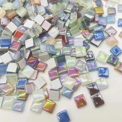 100-Pack Shiny Glaze Glass Mosaic Tiles – DIY Square Craft Glass Mosaic Tiles Zpaxo
