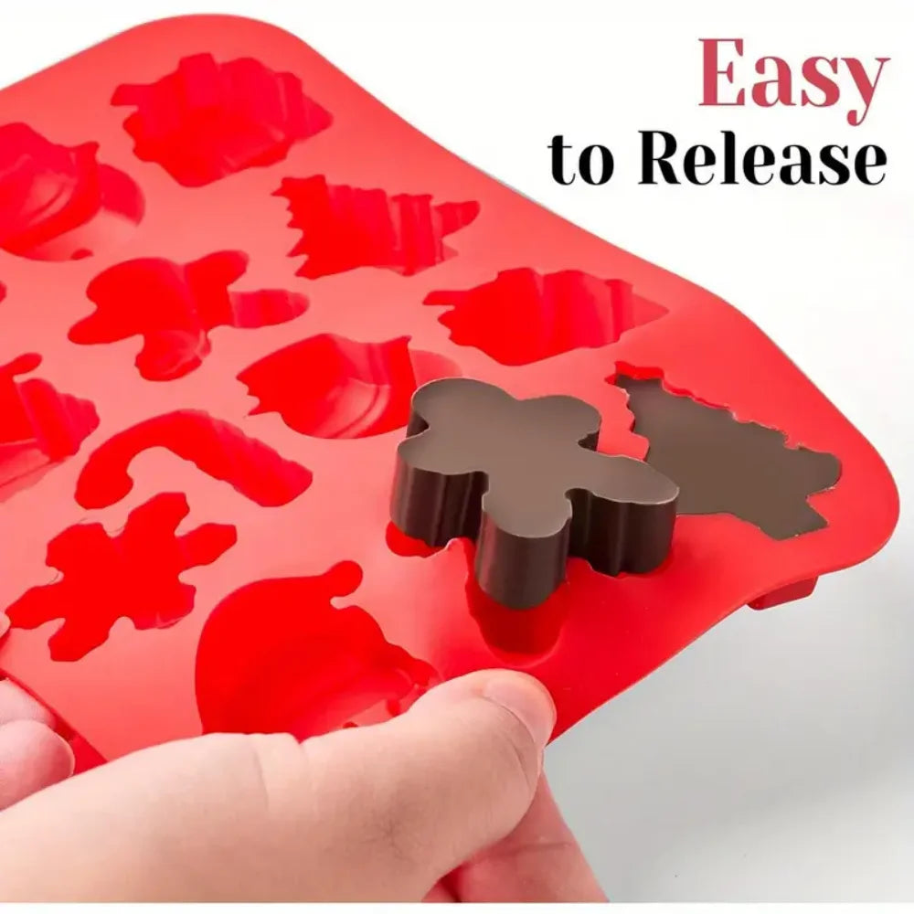 Christmas Silicone Chocolate Molds Candy Baking 3D Snowflake Canes Zpaxo