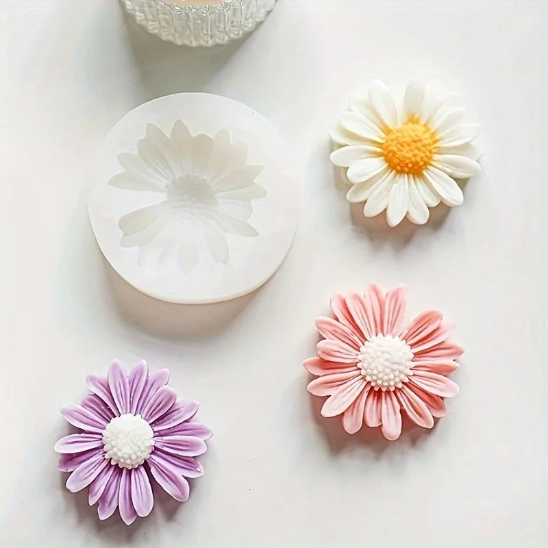 1pc Daisy Silicone Candle Mould. Handmade Aromatherapy Candle DIY Silicone Mold,Decoration Candle Mould Zpaxo
