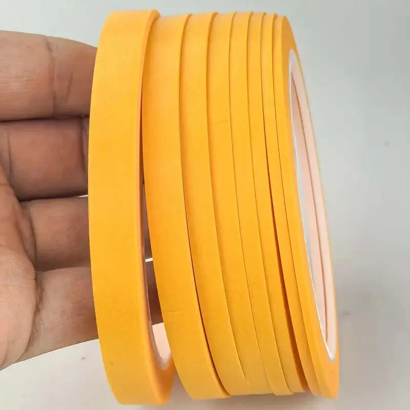 Yellow Paper Masking Tape for Nail Art, Painting, Spray Masking, and Fashion Design Draping, 3/6ROLL Zpaxo