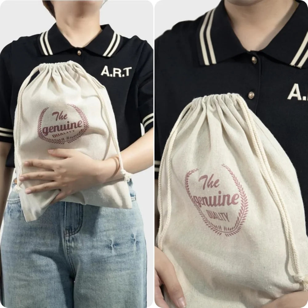 Reusable Linen Bread Storage Bag Unbleached Drawstring Natural Zpaxo