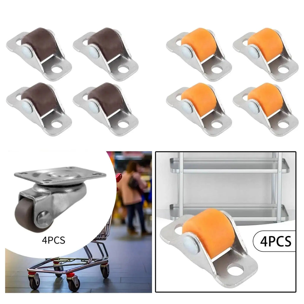 4-Pack Small Fixed Furniture Caster Wheels – Silent TPE Rubber Furniture Caster Wheels Zpaxo
