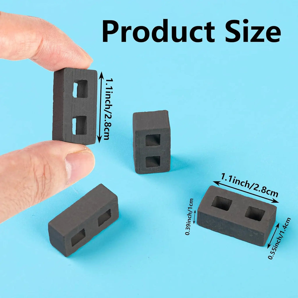 30-Pack Miniature Clay Bricks for Models, Crafts & Gardens Miniature Model Bricks Zpaxo