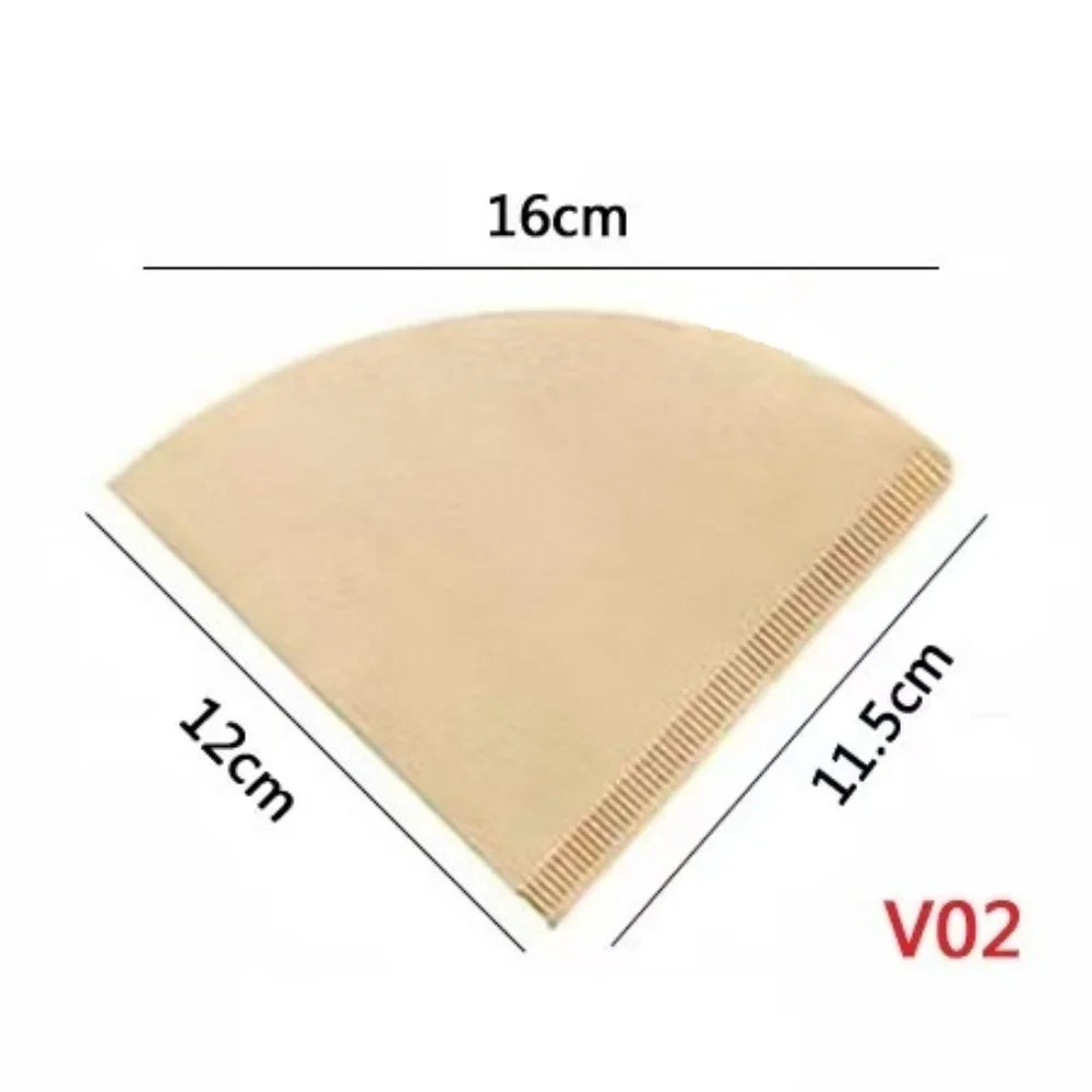 Single-use Coffee Filter Paper Bag Conical 2-4 Cups Natural Drip Zpaxo V2 wood color 100P
