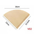 Single-use Coffee Filter Paper Bag Conical 2-4 Cups Natural Drip Zpaxo V2 wood color 100P