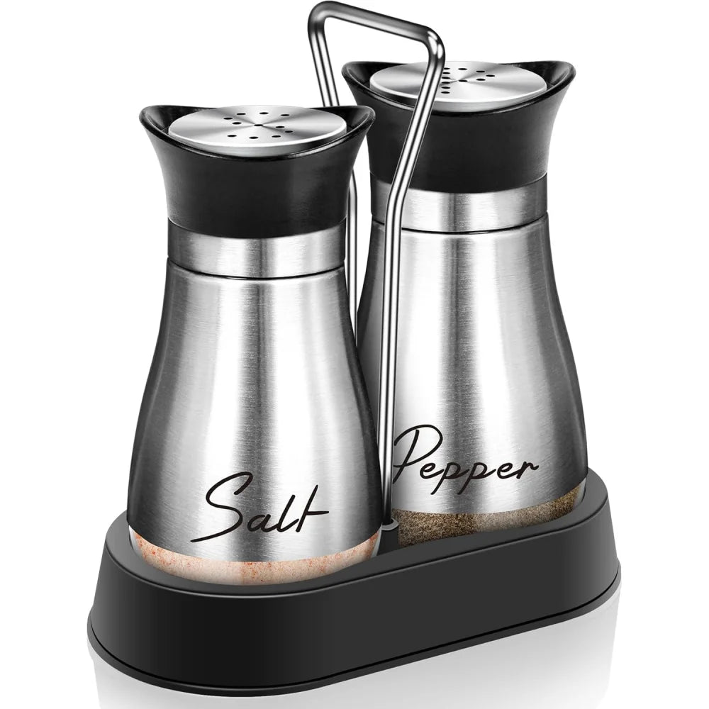 2-Piece Glass Spice Jar Used Storing Pepper Salt Other Spices Highly Zpaxo 2Silver With stents