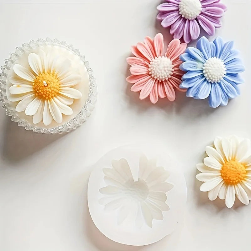 1pc Daisy Silicone Candle Mould. Handmade Aromatherapy Candle DIY Silicone Mold,Decoration Candle Mould Zpaxo