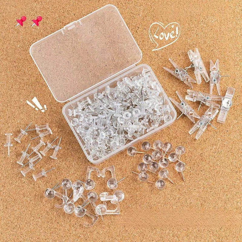Transparent Push Pins for Cork Board – Round Ball Thumb Tacks Decorative Push Pins Zpaxo