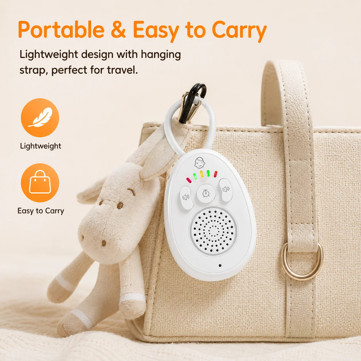 Portable Baby White Noise Machine With Lullaby Timer Travel White Noise A Pair Built in 1000mAh Battery For Sleeping Baby Adults Zpaxo