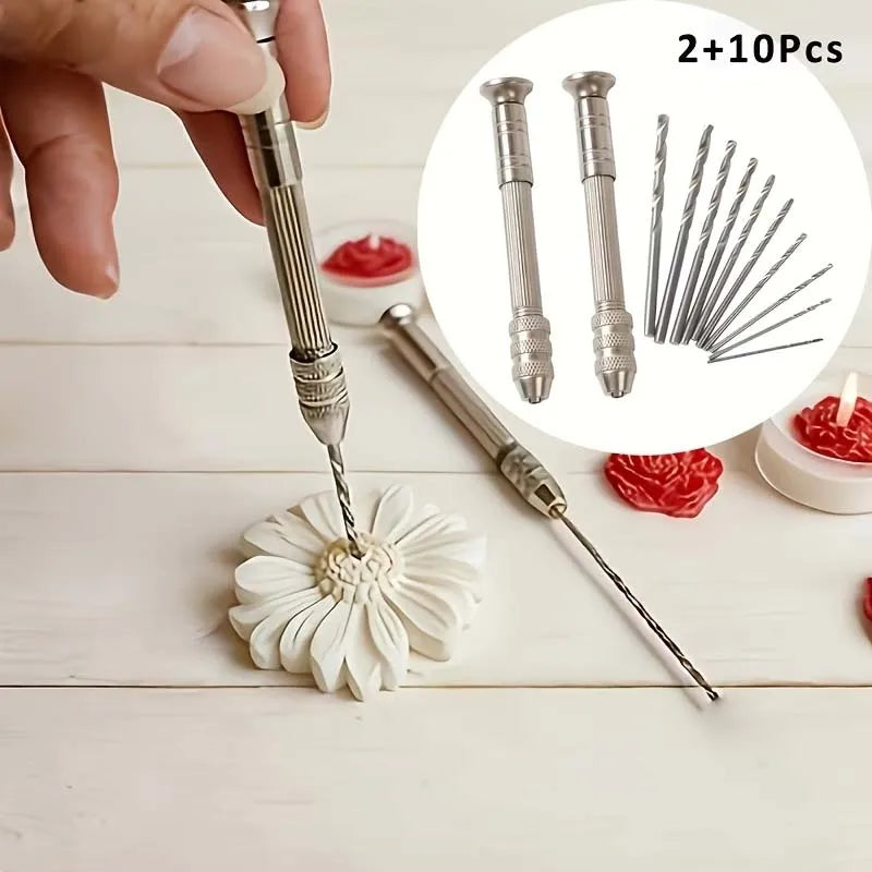 Wax Candle Drill Set 2pcs – 4-Head & 10 Bits for Crafting Candle Making Tool Zpaxo