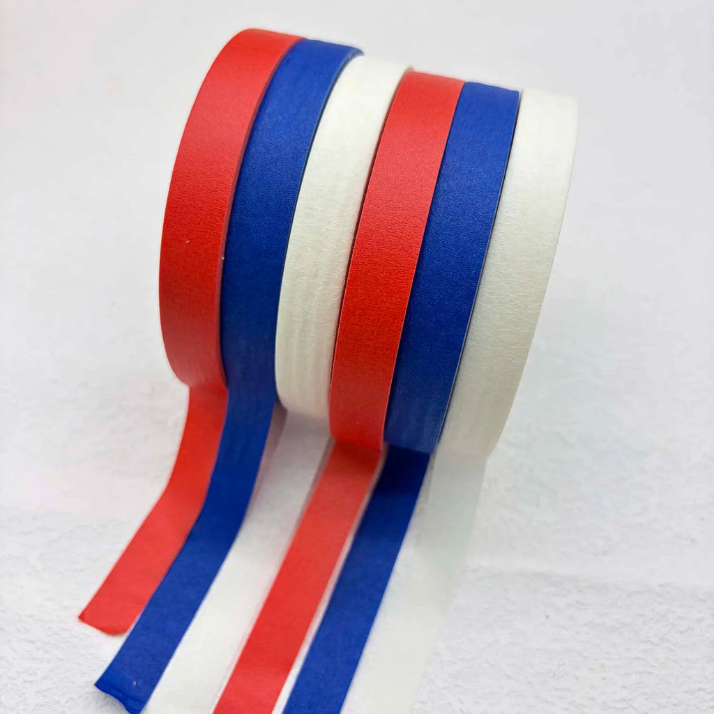 3-Roll Painters Masking Tape – Red, Blue & White | 10mm Masking Tape Set Zpaxo