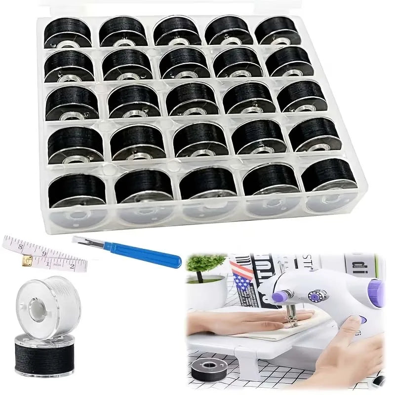 Embroidery Sewing Machine Bobbins for Brother, 90WT Class 15 Plastic Size A SA156 60S/2 Prewound Bobbins, 25pcs Thread Bob Zpaxo