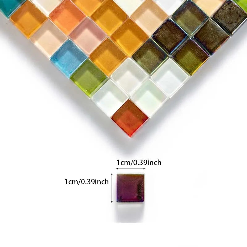 100pcs Rainbow Glass Mosaic Tiles – DIY Crystal Art Craft Stones Glass Mosaic Tiles Zpaxo