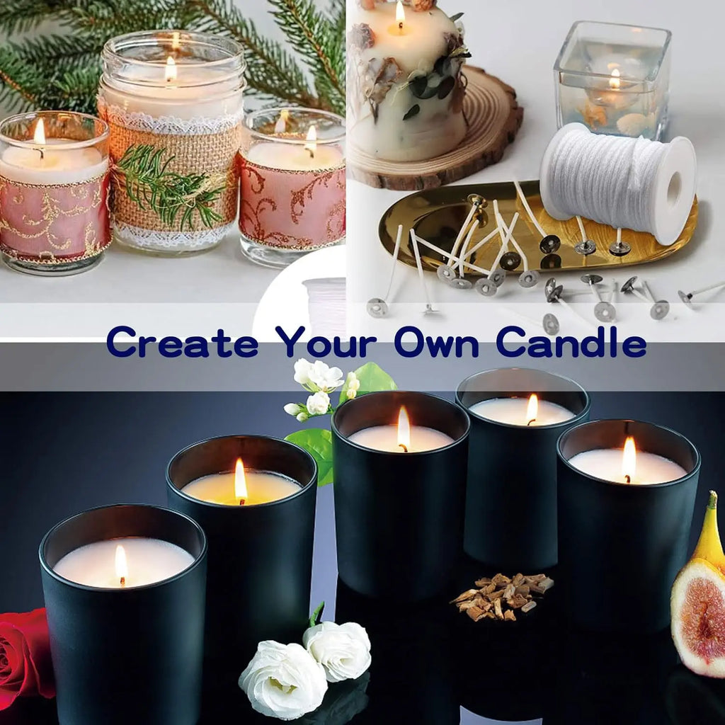 61m Candle Wick DIY Kit – Cotton Wicks, Holders & Wooden Wicks Candle Making Kit Zpaxo