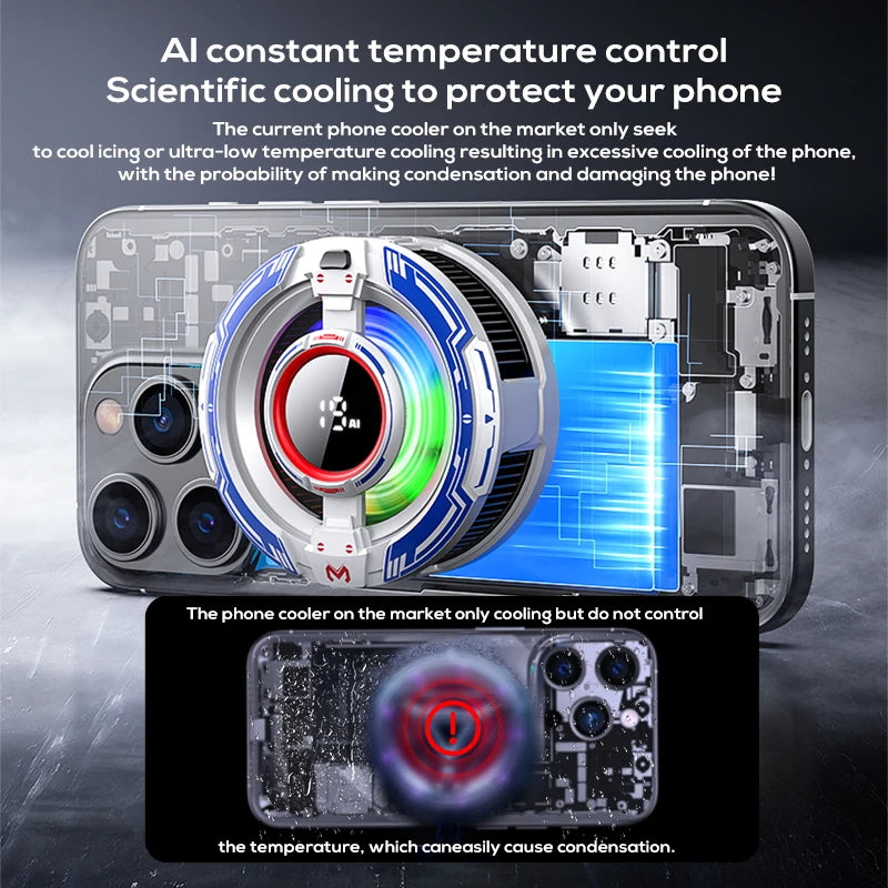 Semiconductor Phone Cooler Magnetic Back-clip 2in1 Fast PUBG Game Zpaxo