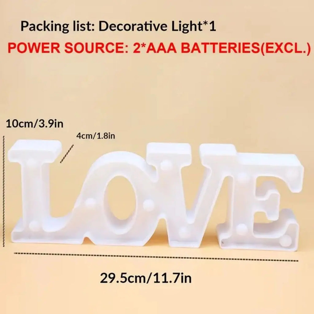 LED Decorative Letter LOVE Wedding Birthday Decoration Light Zpaxo white