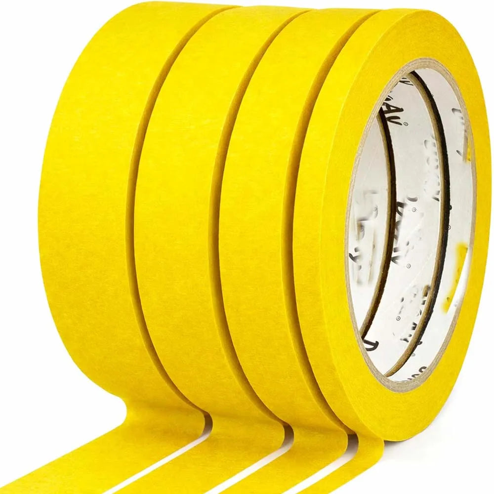 3/6Pack Yellow Painters Tape - Masking Tape ulti-Surface, Smart Adhesion, Paint Tape for DIY, Labeling, Art, Car Zpaxo