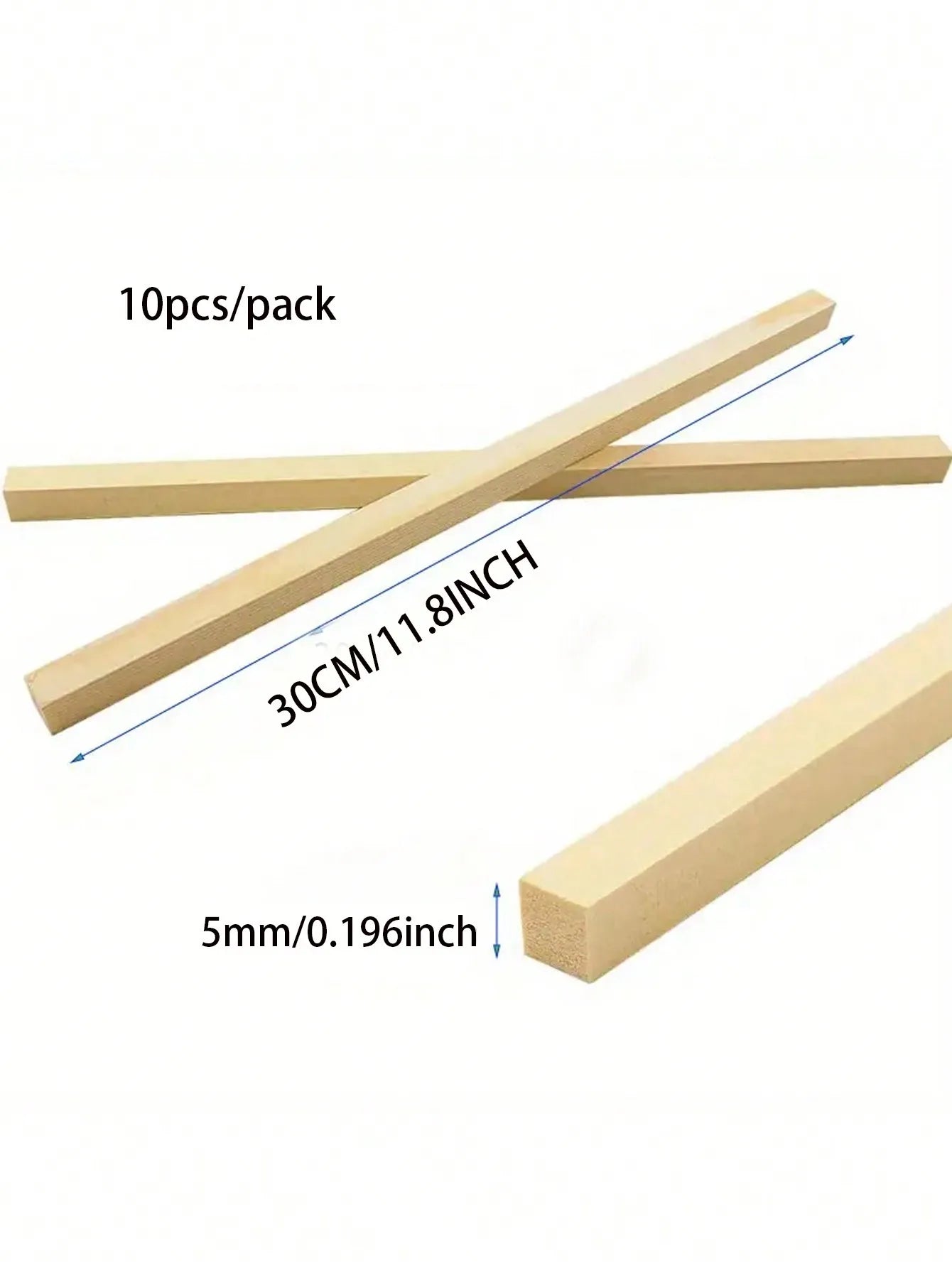 10pcs Round Square Wooden Sticks Wooden Bar Craft Handcraft Making Airplane Building Model DIY Handmade Art Supplies Zpaxo Apricot 5mm
