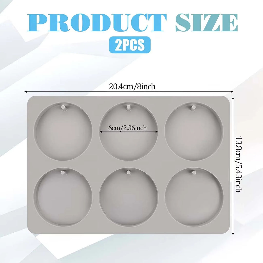 2-Pack Round Silicone Resin Molds – DIY Pendant & Candlestick Silicone Resin Mold Zpaxo