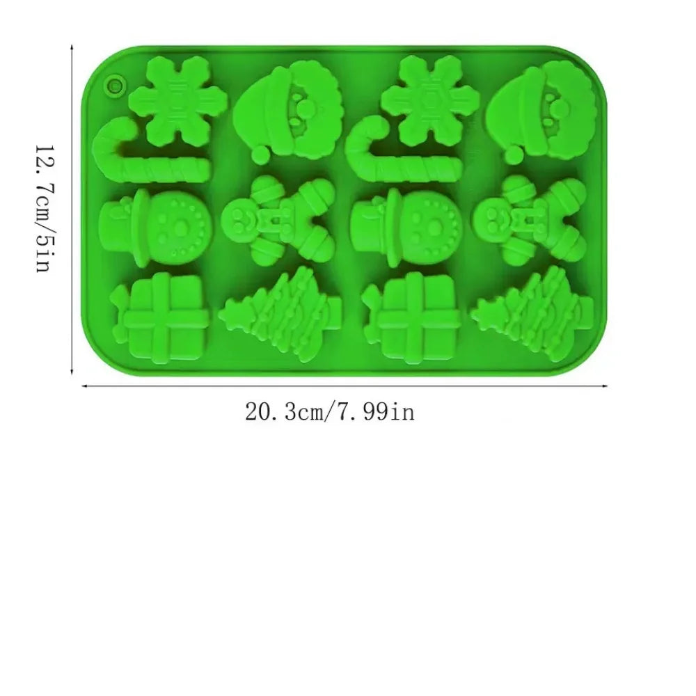 Christmas Silicone Chocolate Molds Candy Baking 3D Snowflake Canes Zpaxo