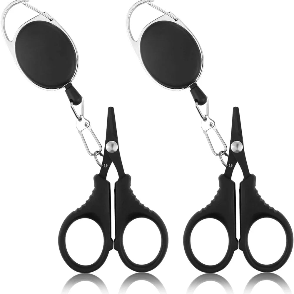 Fishing Line Scissors Braided Stainless Steel Retractable Lanyard Zpaxo