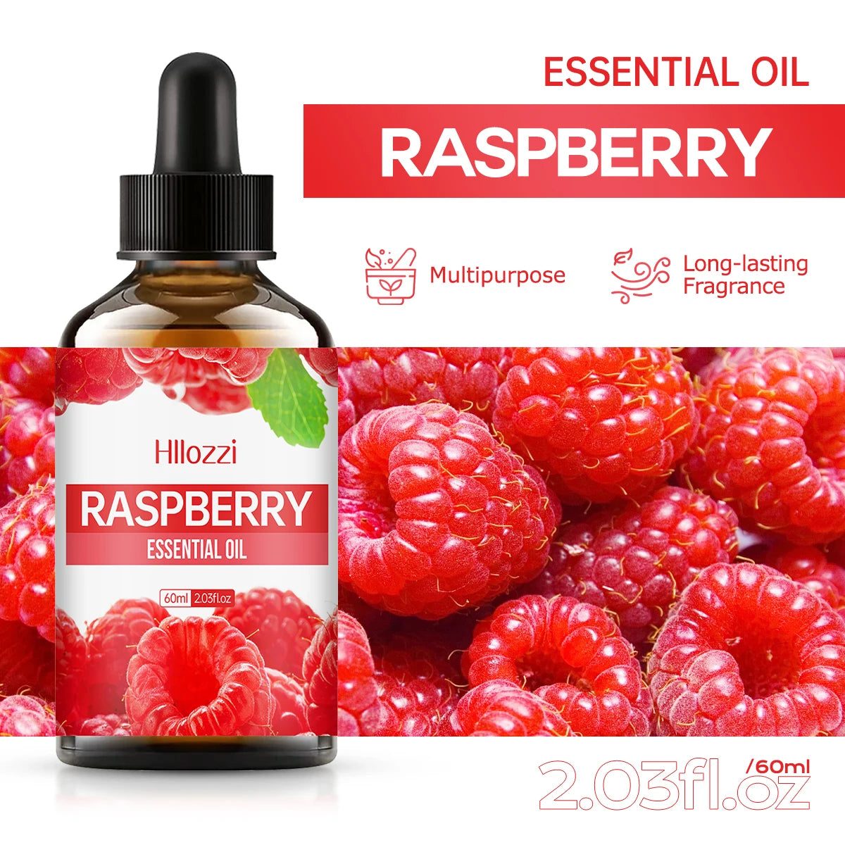 Raspberry essential oil, fruity scent, suitable for body massage and hair care, can also be used in aromatherapy machines Zpaxo