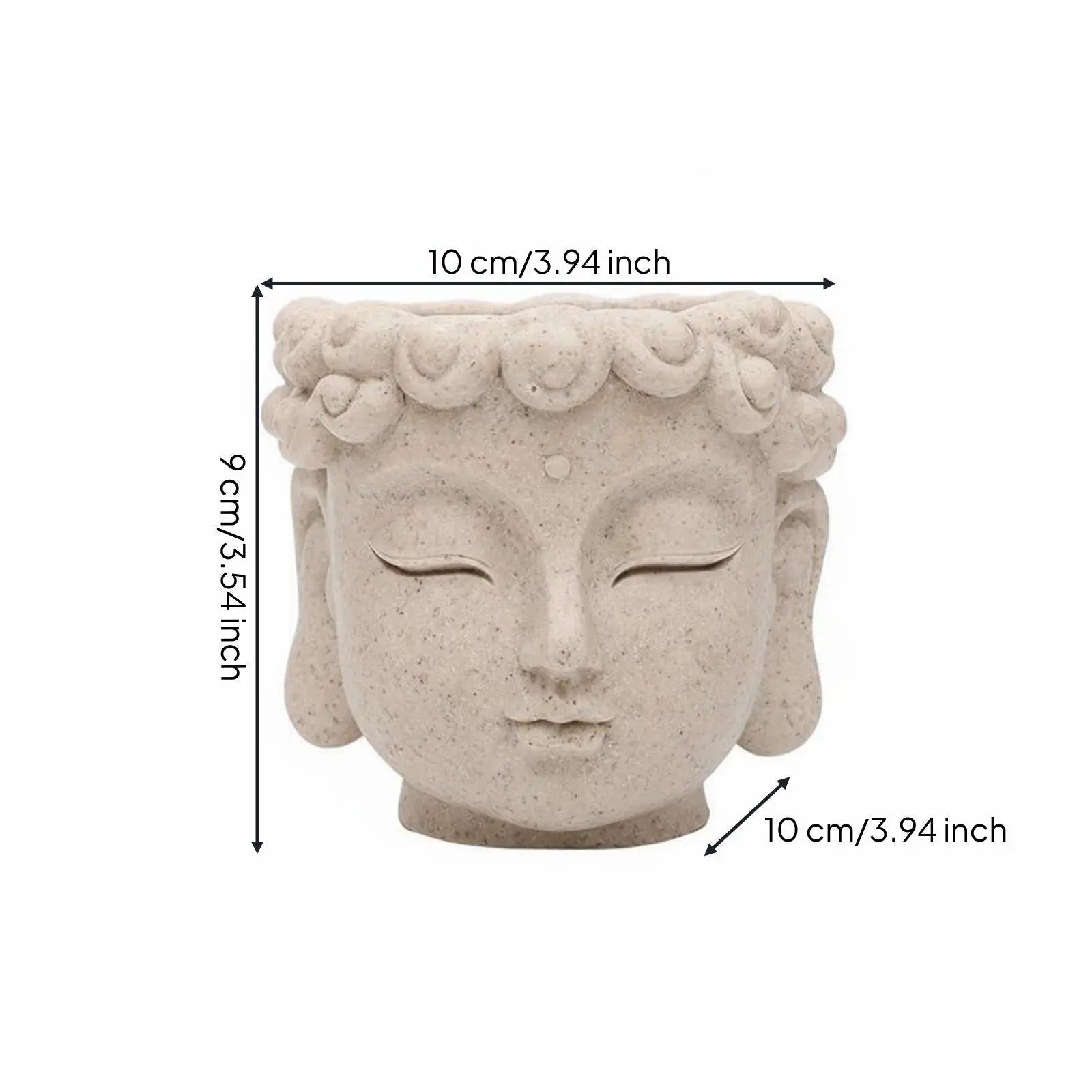 Buddha Head Planter – Resin Meditation Face Flower Pot Resin Buddha Planter Zpaxo Qingshi