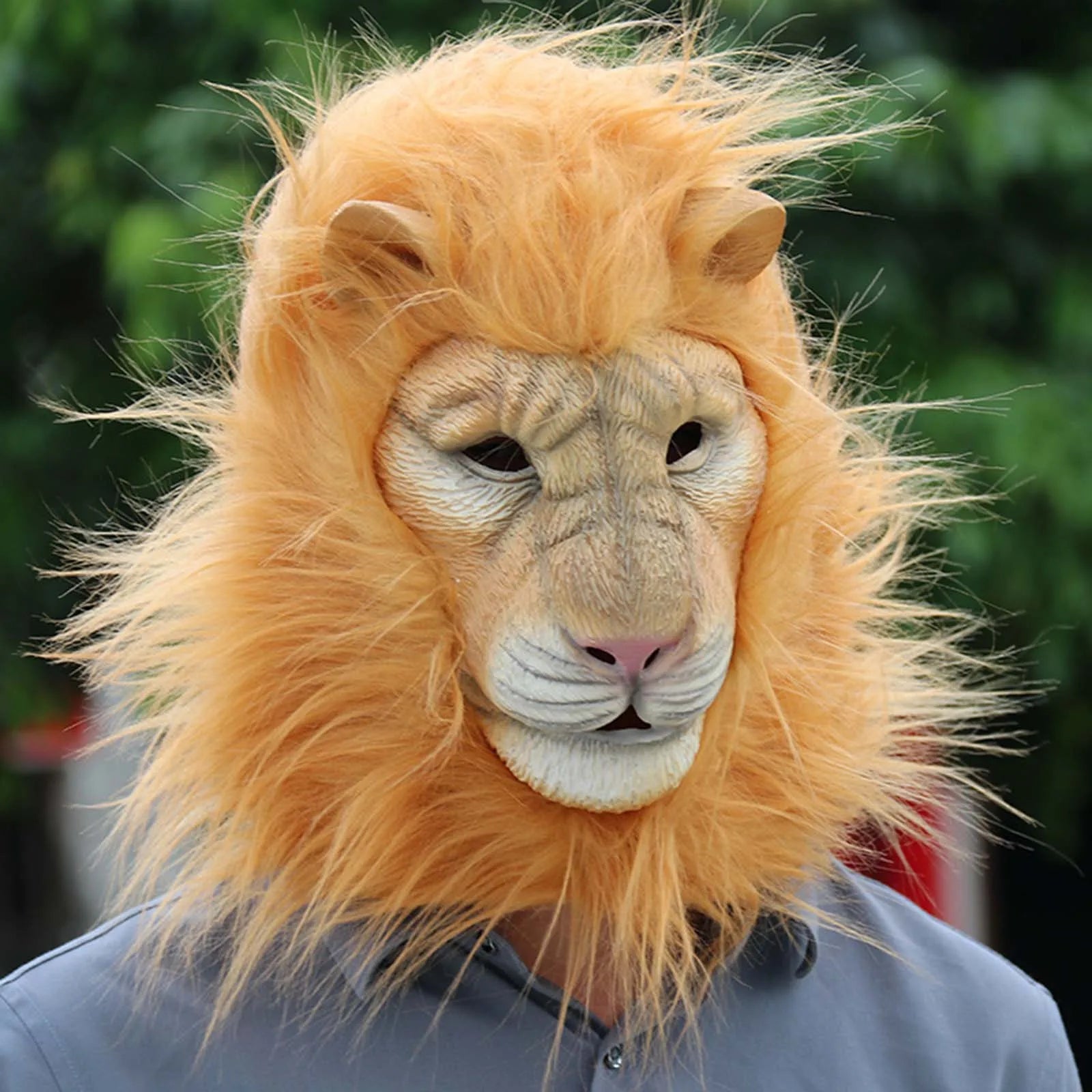 Cosplay Party Mask Halloween Lion Head Mask Funny Lion Costume for Night Club Stage prop Performance Animal Lion Headgear Zpaxo