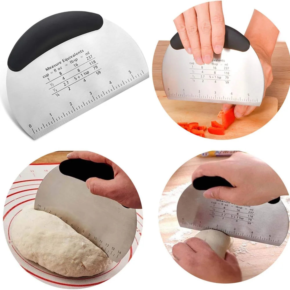 Stainless Steel Pastry Cutter Scraper Multi-functional Baking Tool Zpaxo
