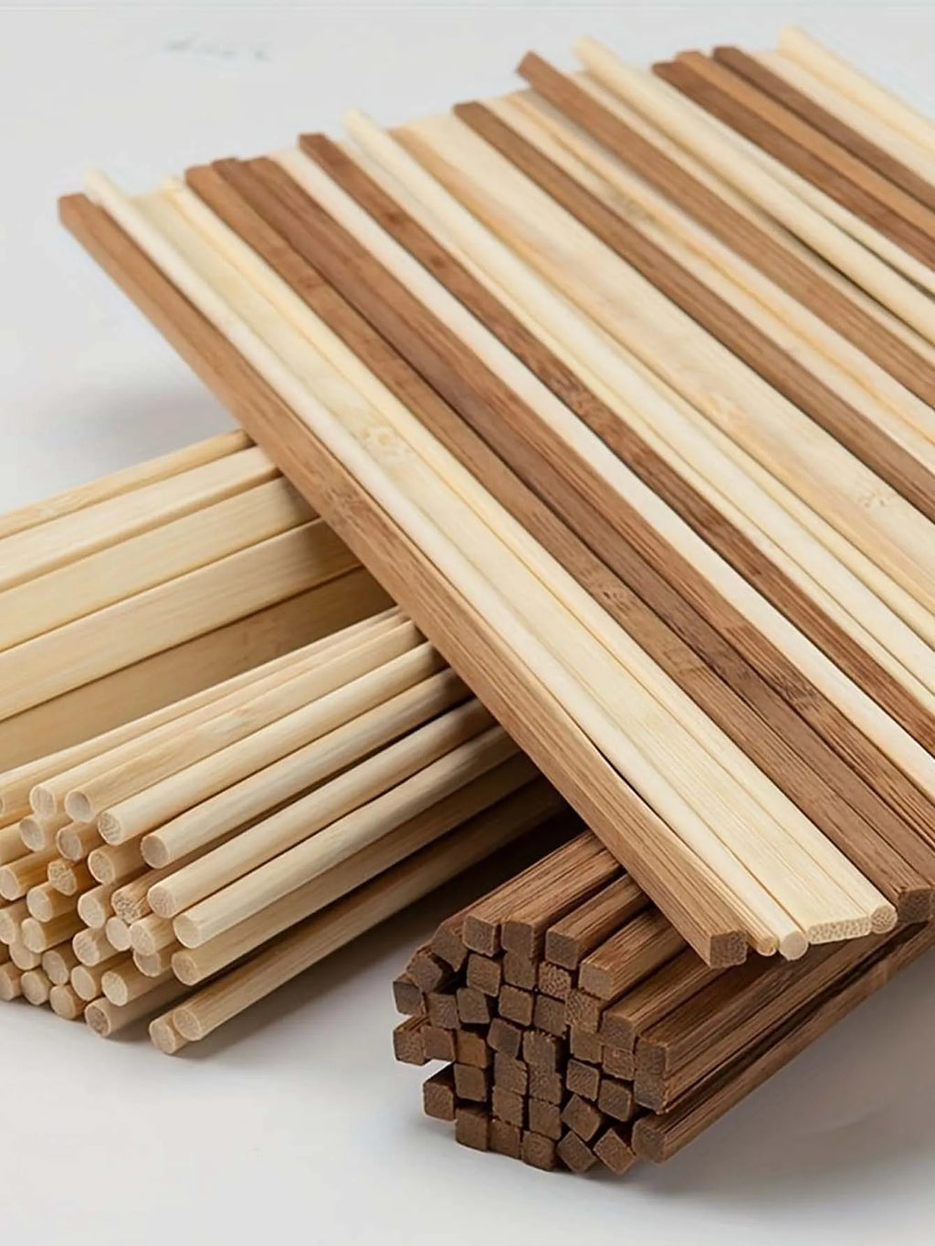 10pcs Round Square Wooden Sticks Wooden Bar Craft Handcraft Making Airplane Building Model DIY Handmade Art Supplies Zpaxo