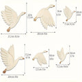6pcs Wooden Bird Wall Decors Art Hanging Flying Birds Wall Home Decor for Farmhouse Living Room Balcony Garden Ornament Zpaxo 1 set