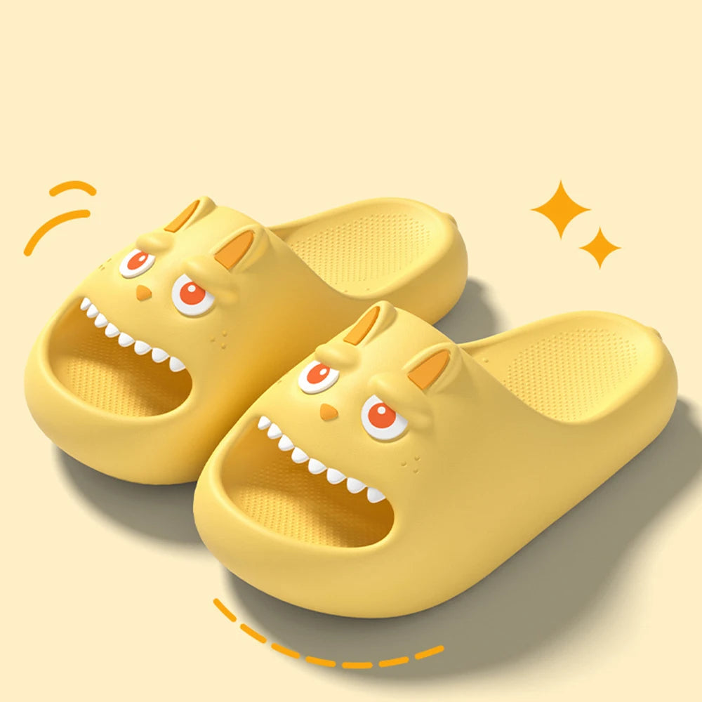 Cute Grinning Monster Unisex Summer Slides Non-slip Slip-on Indoor