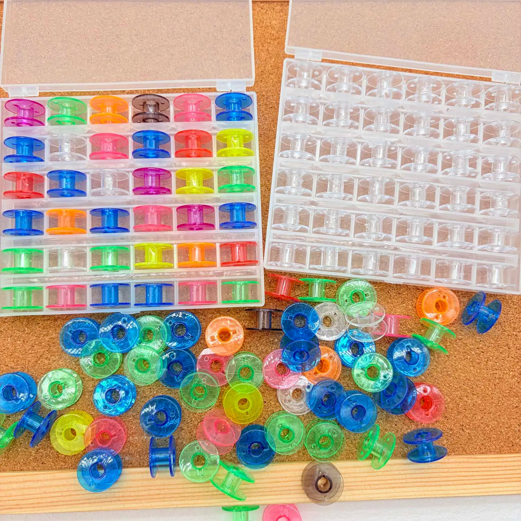 25/36pcs Home Sewing Machine Bottom Thread Bobbin Set Sewing Accessories Clear Plastic Spools with Storage Box for Brother Janom Zpaxo