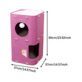 2-3 Tier Cat Tree House with Scratching Post & Hanging Ball Cat Tree House Zpaxo 2 Tiers with mat