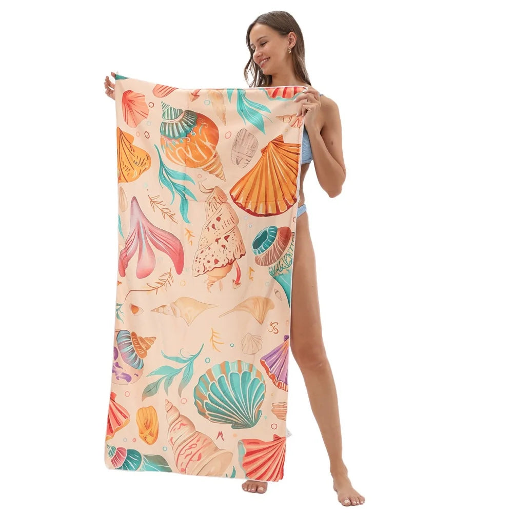Beach Towel Lightweight Quick-drying Absorbent Soft Foldable Backpack Zpaxo