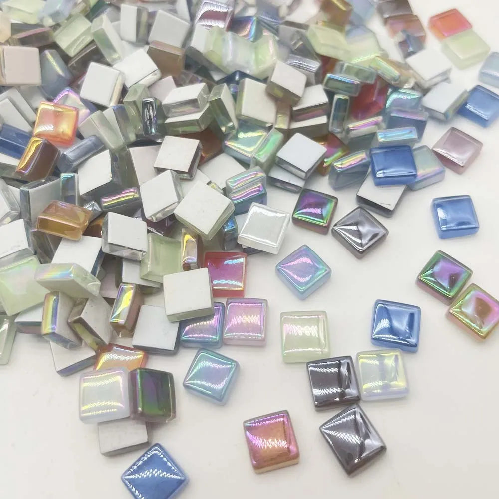 100-Pack Shiny Glaze Glass Mosaic Tiles – DIY Square Craft Glass Mosaic Tiles Zpaxo