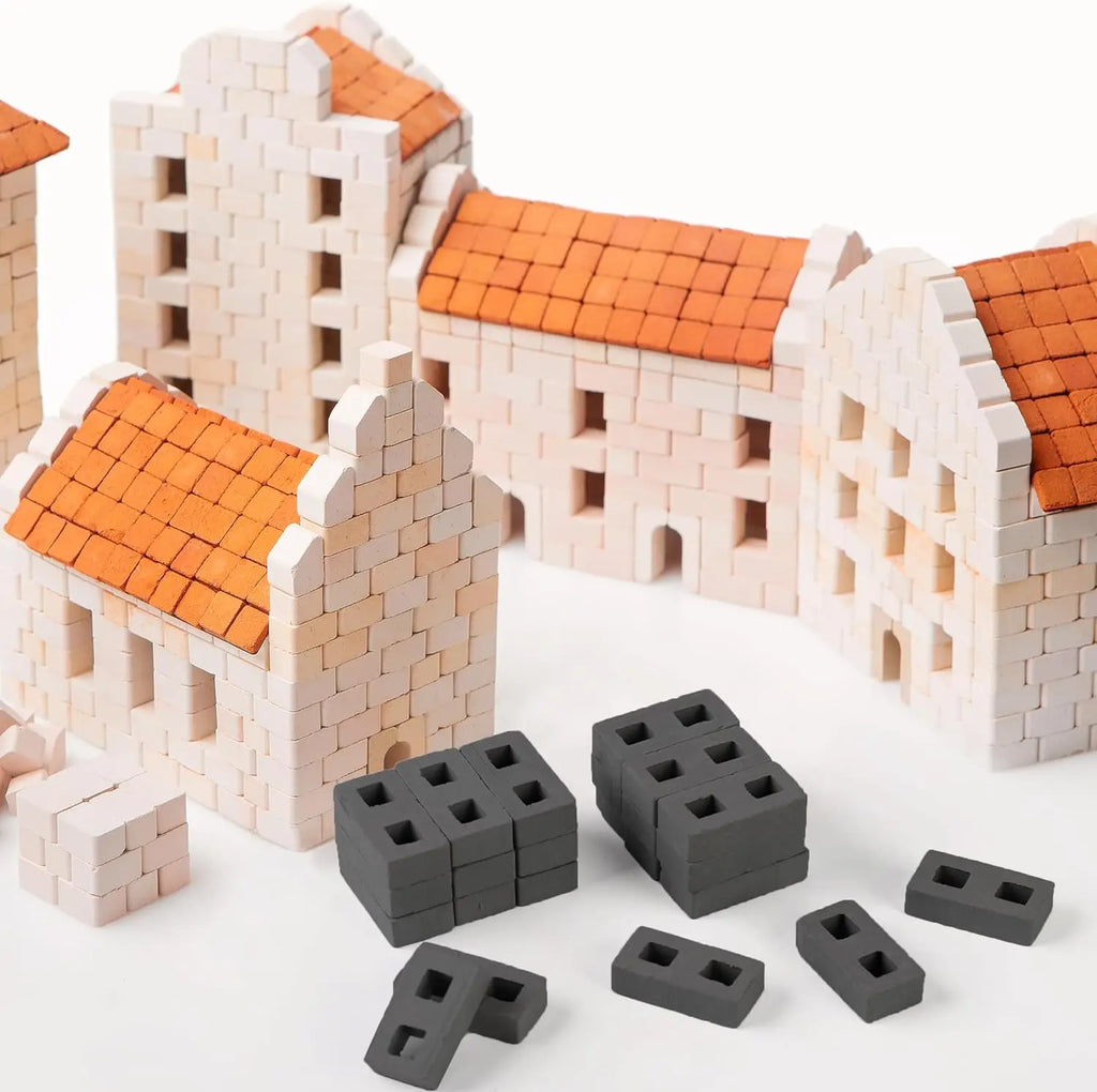 30-Pack Miniature Clay Bricks for Models, Crafts & Gardens Miniature Model Bricks Zpaxo