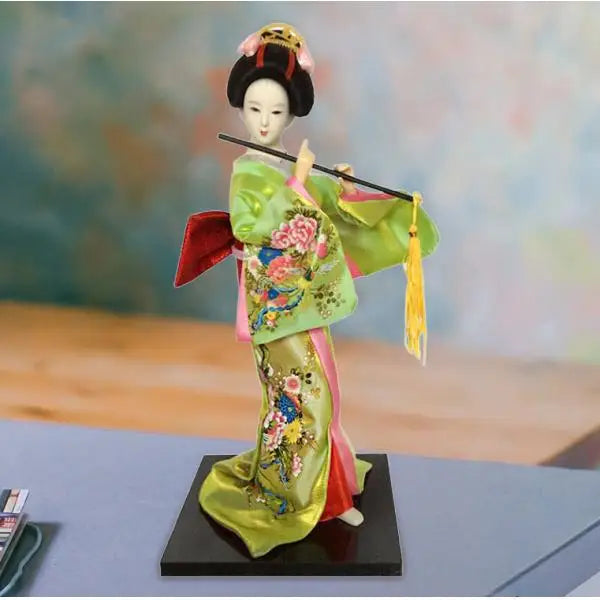 Japanese Geisha Figurine Doll – 12" Kimono Collectible Ornament Collectible Figurine Zpaxo 12inch green