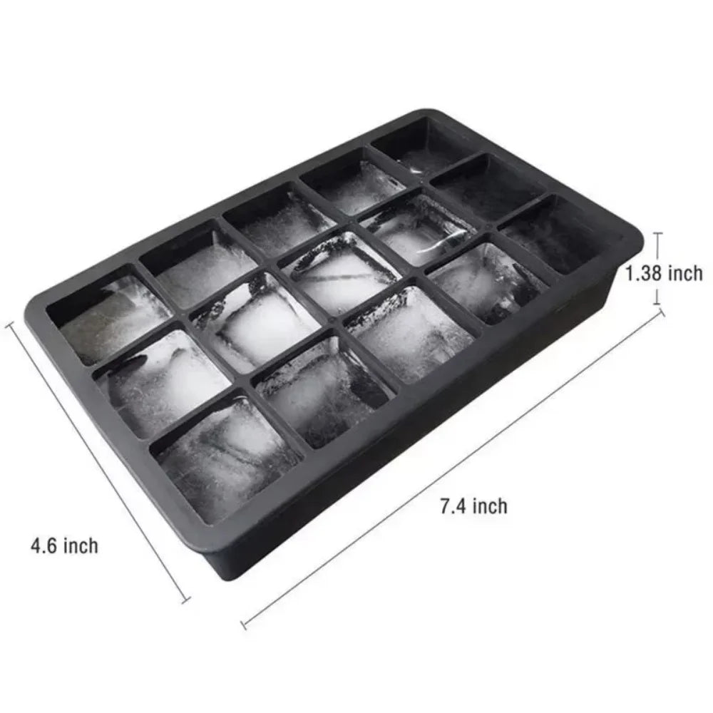 15-Position Grid Silicone Ice Cube Mold Large Tray Square Maker Zpaxo