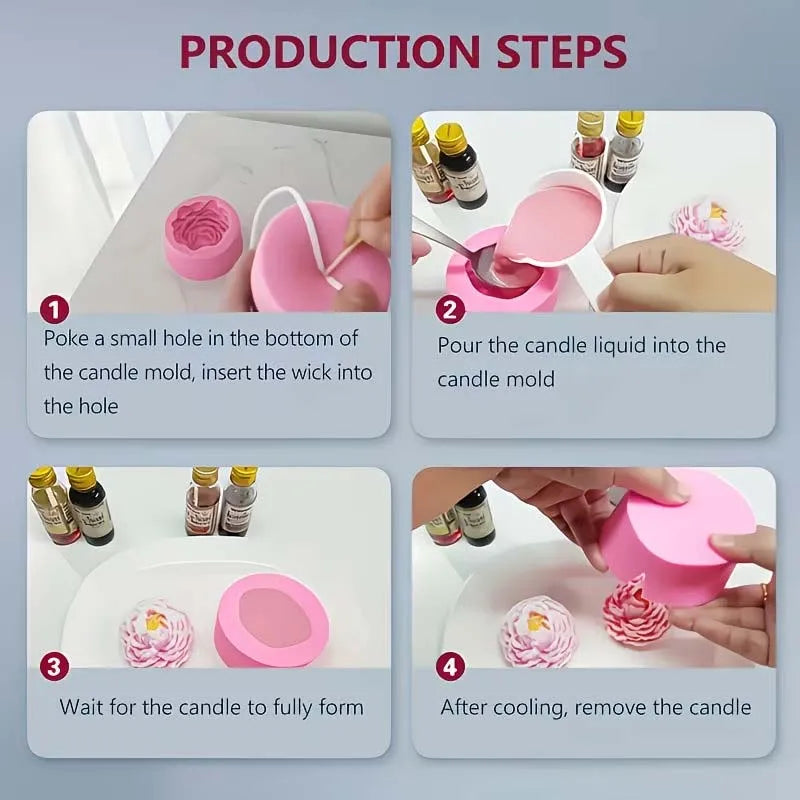 Rose Flower Silicone Mold – Candle, Resin, Clay & Chocolate DIY Craft Silicone Mold Zpaxo