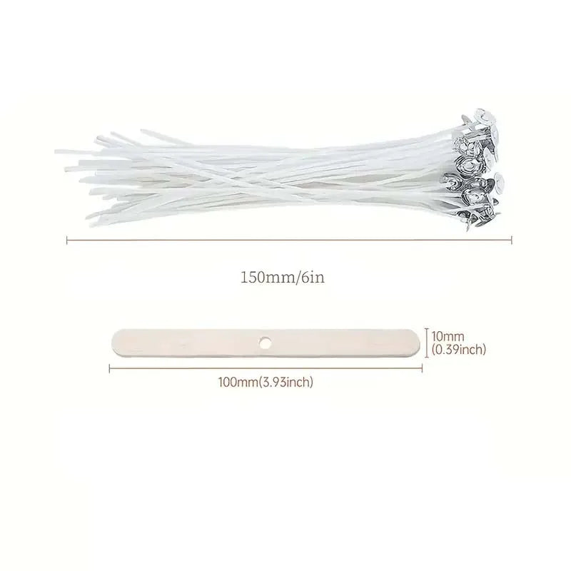 50pcs Candle Wick Making Kit, with 5pcs Candle Wick Holder and 60pcs Glue Point, Suitable for Soybean Beeswax Make Candles Zpaxo