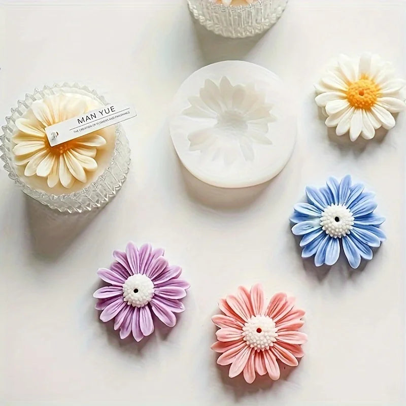 1pc Daisy Silicone Candle Mould. Handmade Aromatherapy Candle DIY Silicone Mold,Decoration Candle Mould Zpaxo