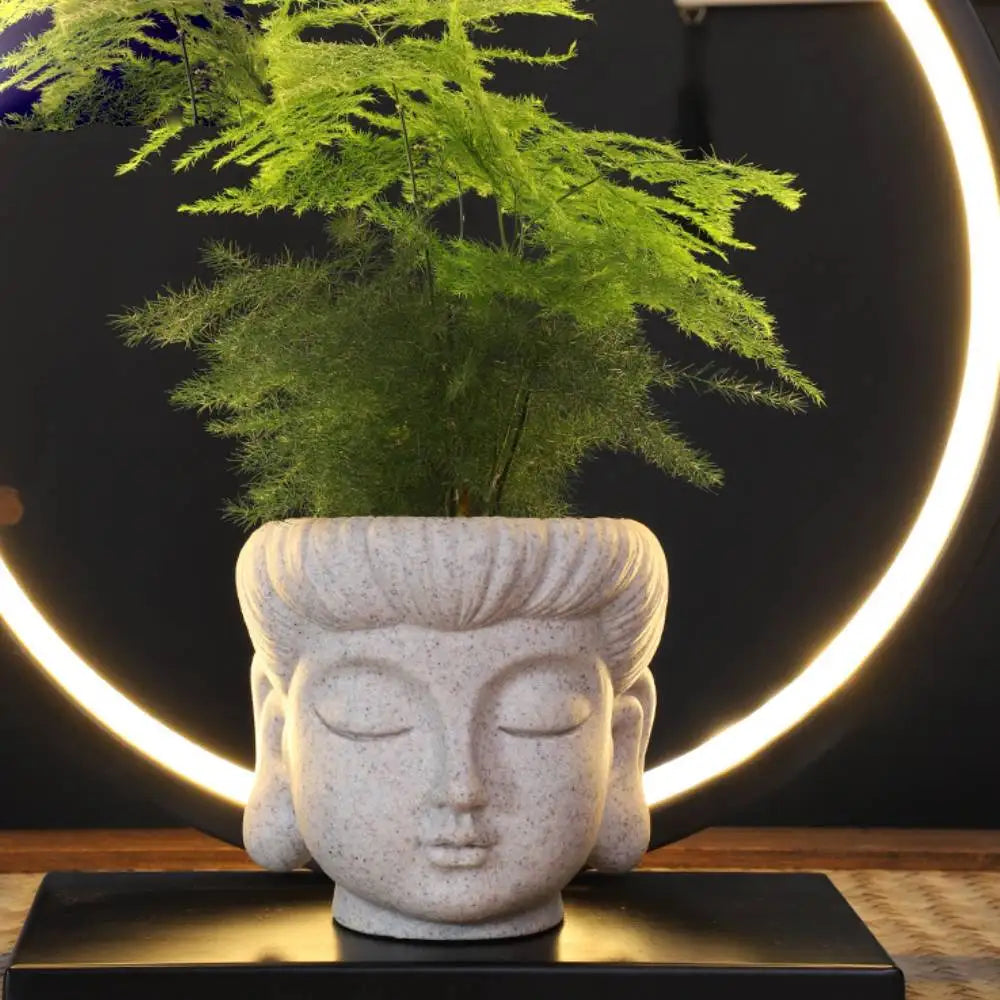 Buddha Head Planter – Resin Meditation Face Flower Pot Resin Buddha Planter Zpaxo
